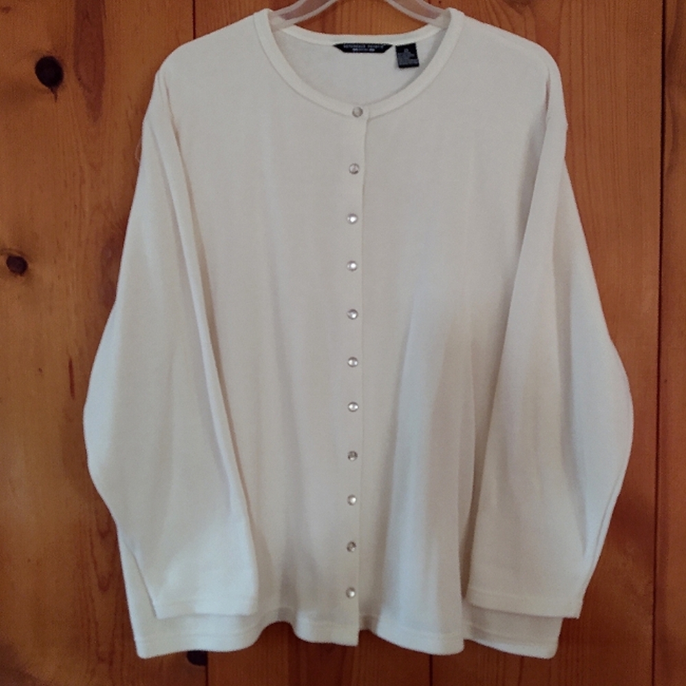 Reference Point Knit Cotton Blend Snap Button Cardigan